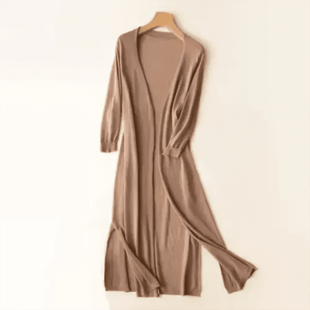 Women Cardigan | Open Front Extended Length Long Sleeve - Evergreen Outfits- Cardigans