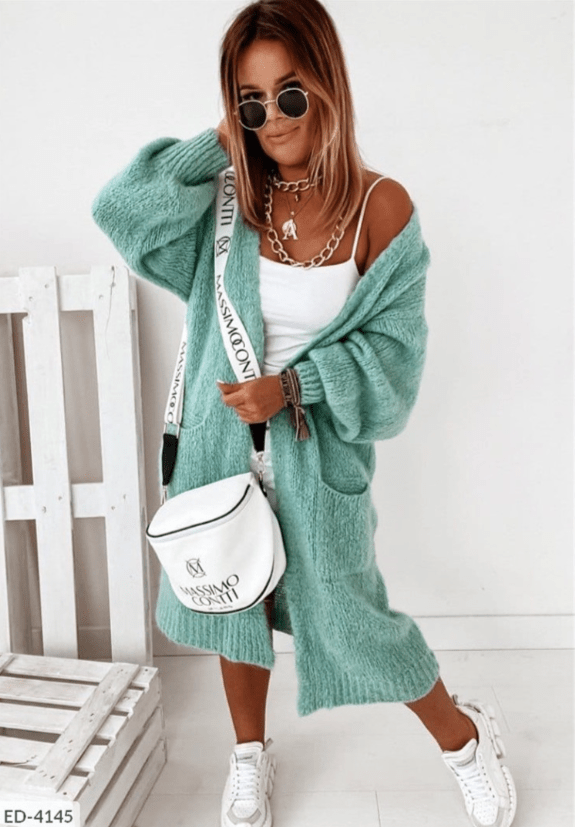 Women Cardigan | Open Front Loose Fit with Hip Pockets - Evergreen Outfits- Cardigans