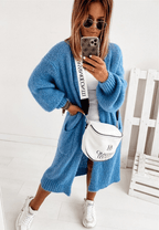 Women Cardigan | Open Front Loose Fit with Hip Pockets - Evergreen Outfits- Cardigans