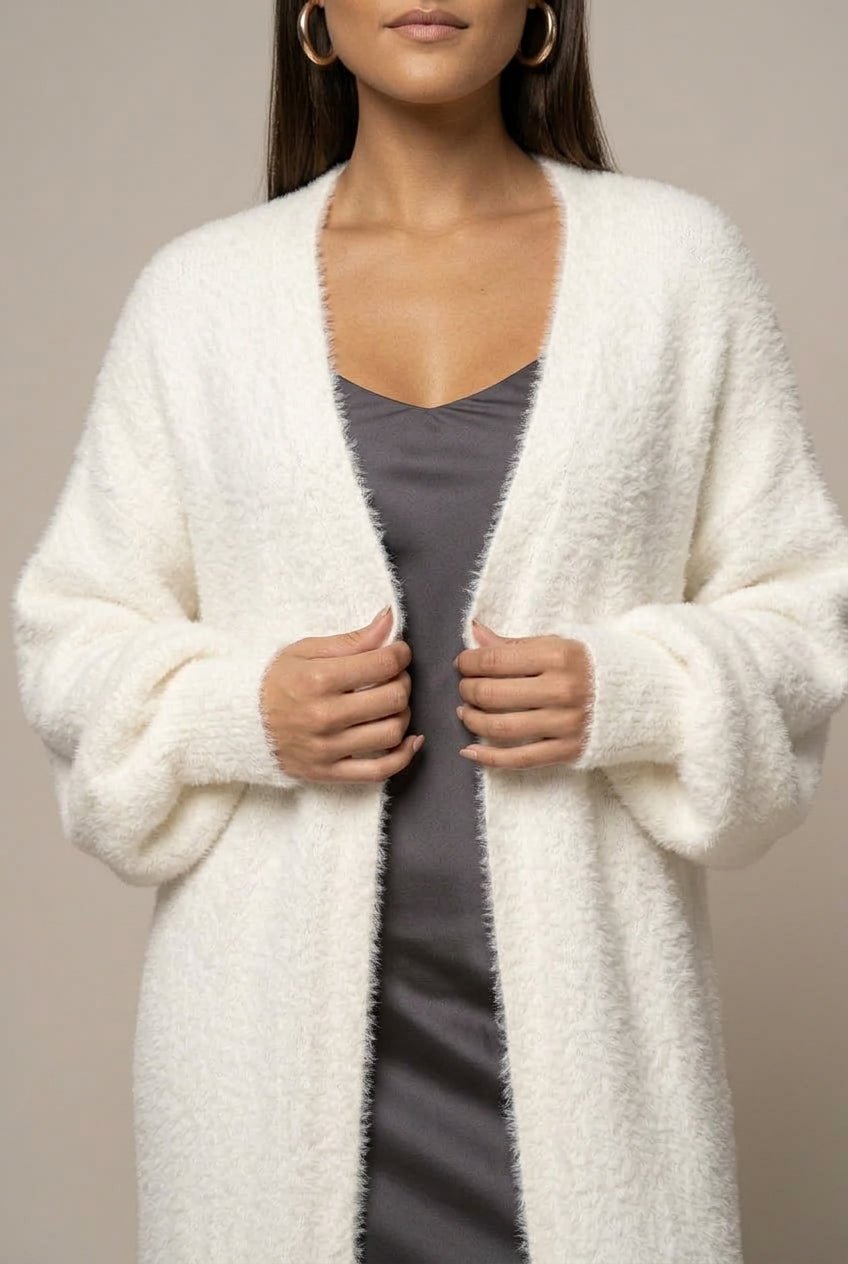 Women Cardigan | Open-Front Maxi Length Drop-Shoulder Fit - Evergreen Outfits- Cardigans