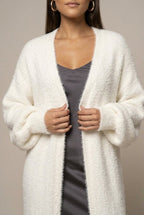 Women Cardigan | Open-Front Maxi Length Drop-Shoulder Fit - Evergreen Outfits- Cardigans