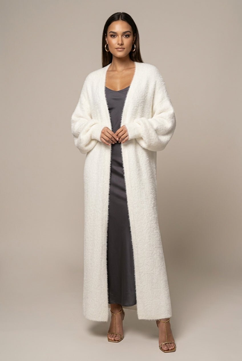 Women Cardigan | Open-Front Maxi Length Drop-Shoulder Fit - Evergreen Outfits- Cardigans