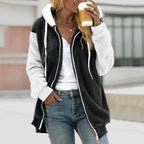 Women Cardigan | Oversized Sherpa Zip Hoodie with Drawstring - Evergreen Outfits- Cardigans