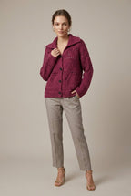 Women Cardigan | Relaxed Fit Cable Knit Button-Front Collar - Evergreen Outfits- Cardigans