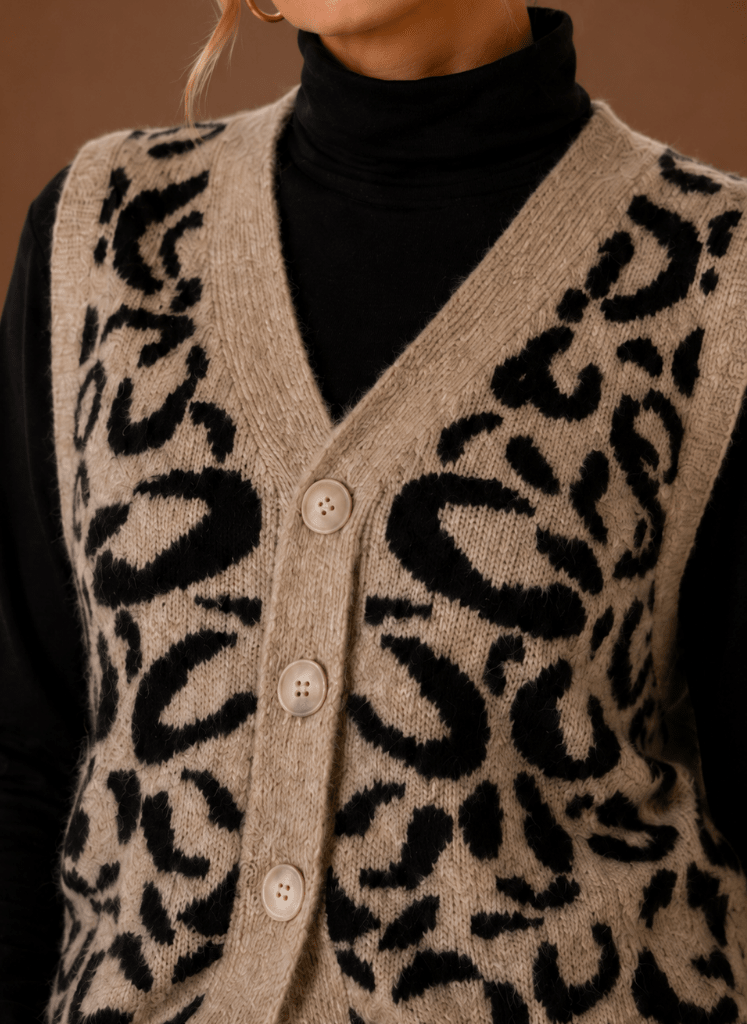 Women Cardigan | Sleeveless V-Neck with Button-Front Closure - Evergreen Outfits- Cardigans