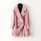 Women Coat | Double-Breasted Relaxed Fit with Patch Pockets - Evergreen Outfits- Coats