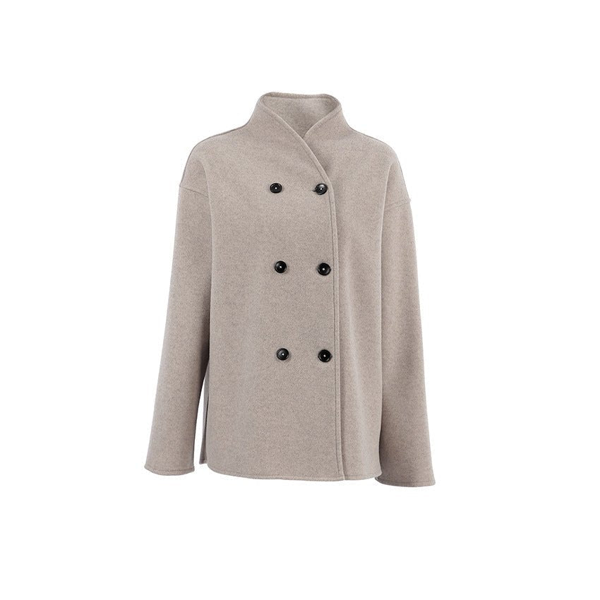Women Coat | Double-Breasted Structured Fit for Cooler Seasons - Evergreen Outfits- Coats