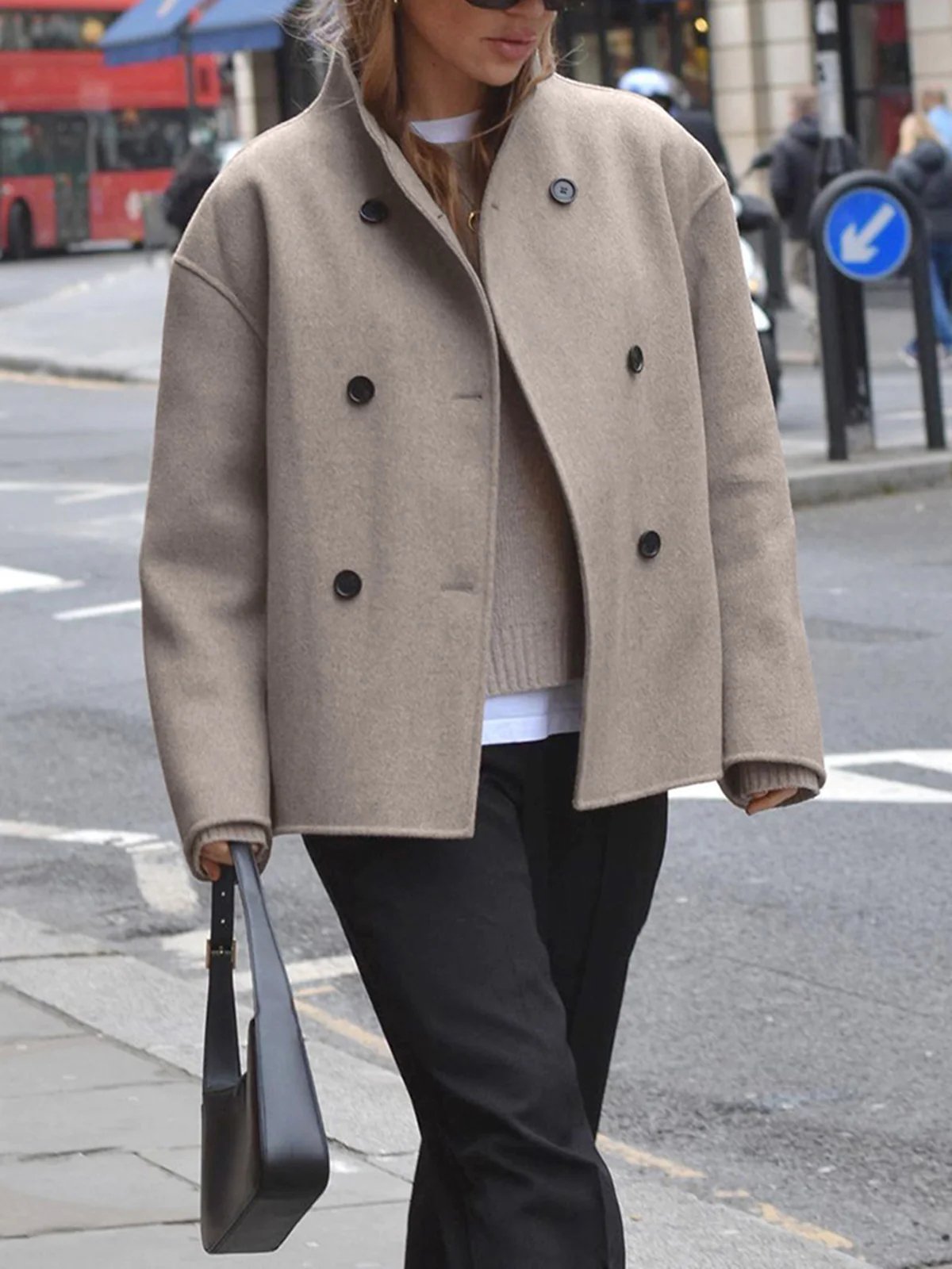 Women Coat | Double-Breasted Structured Fit for Cooler Seasons - Evergreen Outfits- Coats