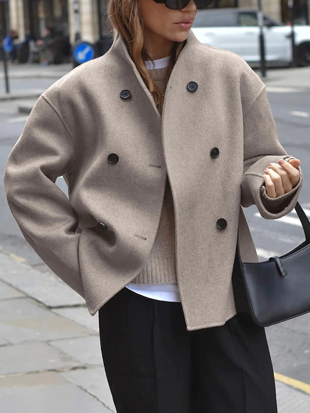 Women Coat | Double-Breasted Structured Fit for Cooler Seasons - Evergreen Outfits- Coats