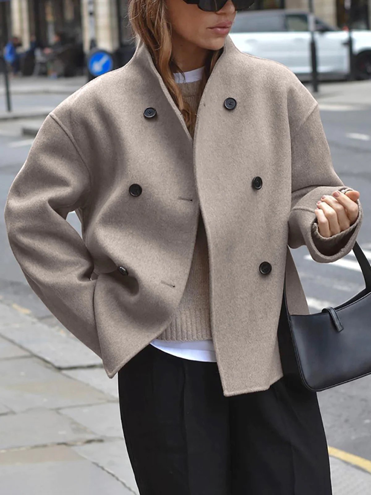 Women Coat | Double-Breasted Structured Fit for Cooler Seasons - Evergreen Outfits- Coats