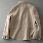 Women Coat | Fitted Cut with Button Front Closure - Evergreen Outfits- Coats