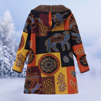 Women Coat | Hooded Floral Print with Full Zip Closure - Evergreen Outfits- Coats