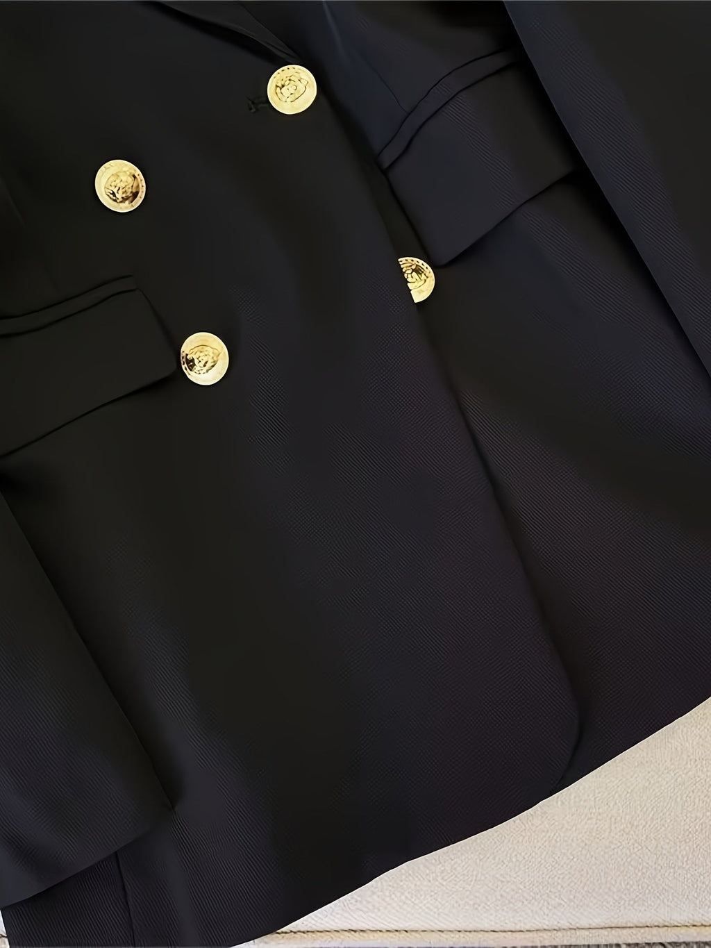 Women Coat Jacket Double Breasted Button Front Closure - Evergreen Outfits - Women Blazer