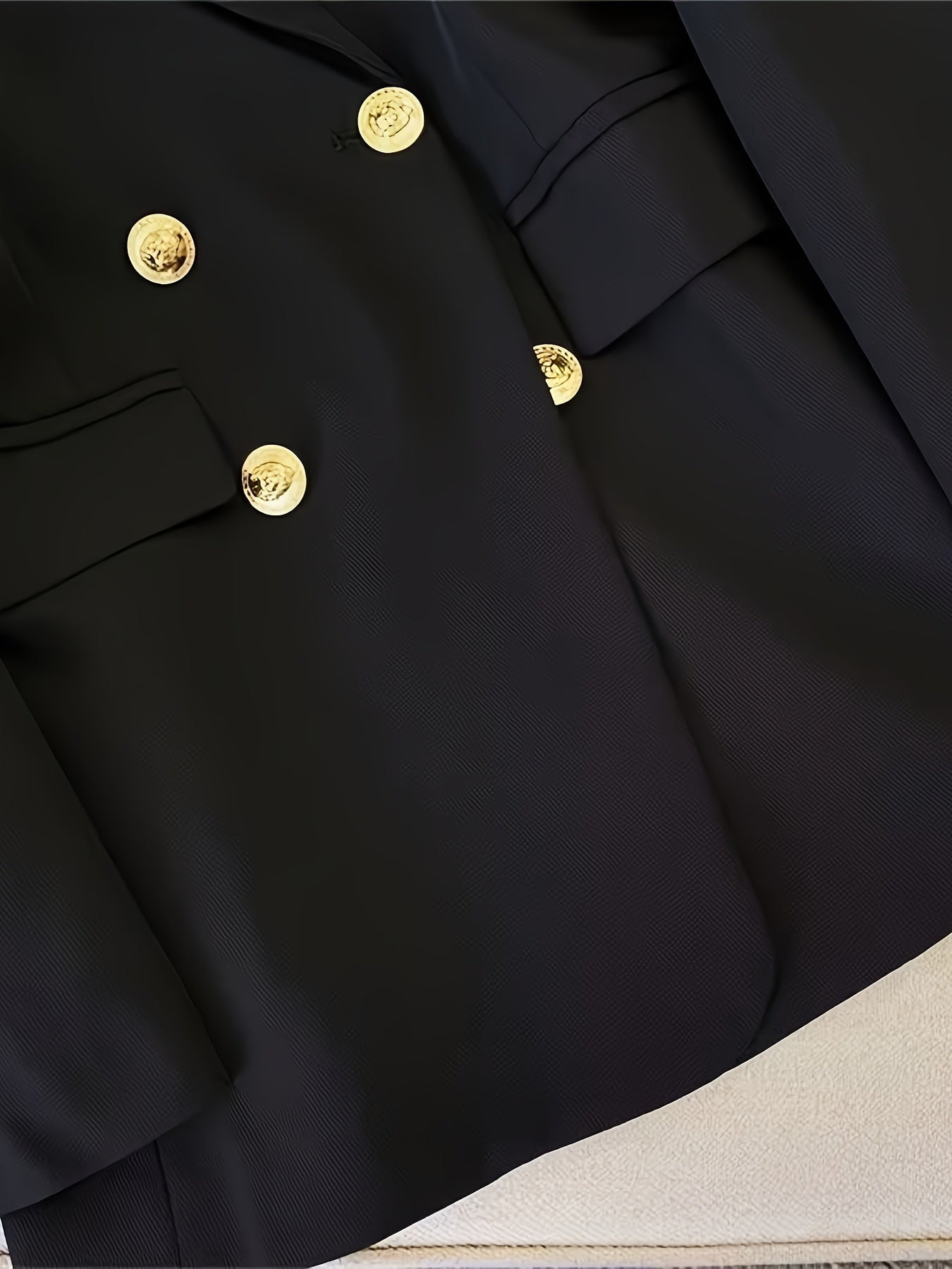 Women Coat Jacket Double Breasted Button Front Closure - Evergreen Outfits - Women Blazer