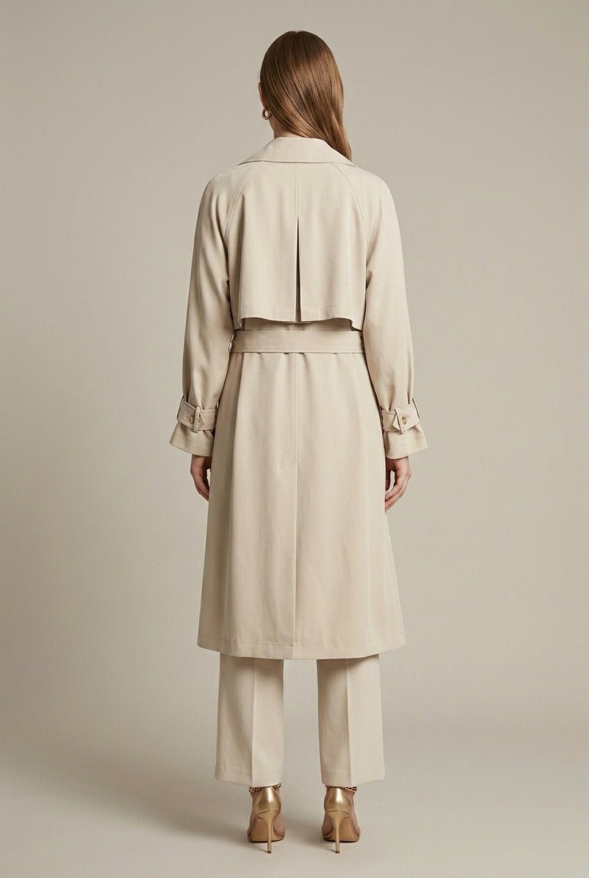 Women Coat | Oversized Double-Breasted with Notched Lapels - Evergreen Outfits- Coats