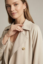 Women Coat | Oversized Double-Breasted with Notched Lapels - Evergreen Outfits- Coats