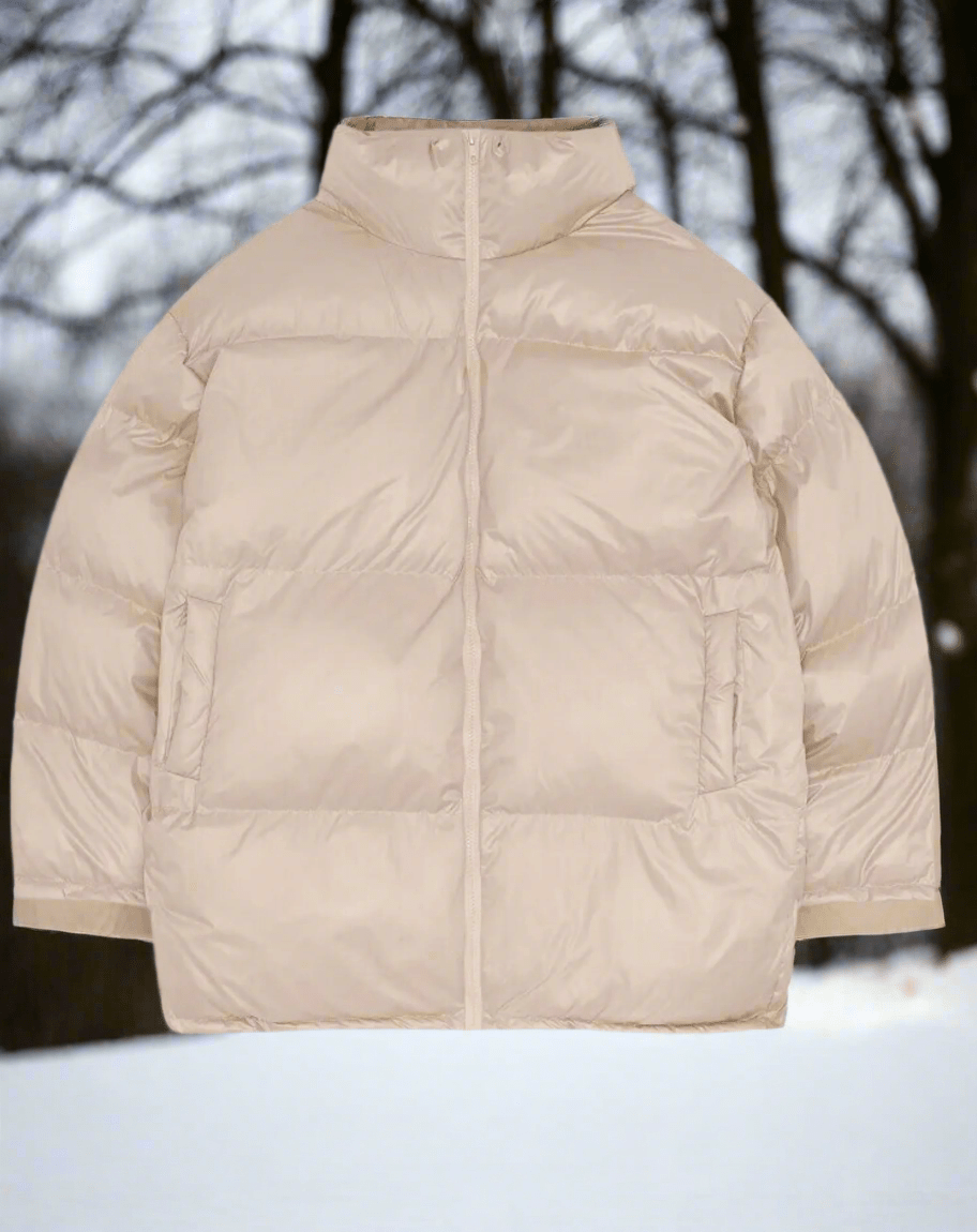 Women Coat | Quilted High Collar Loose Fit with Elastic Cuffs - Evergreen Outfits- Coats