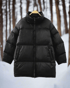Women Coat | Quilted High Collar Loose Fit with Elastic Cuffs - Evergreen Outfits- Coats
