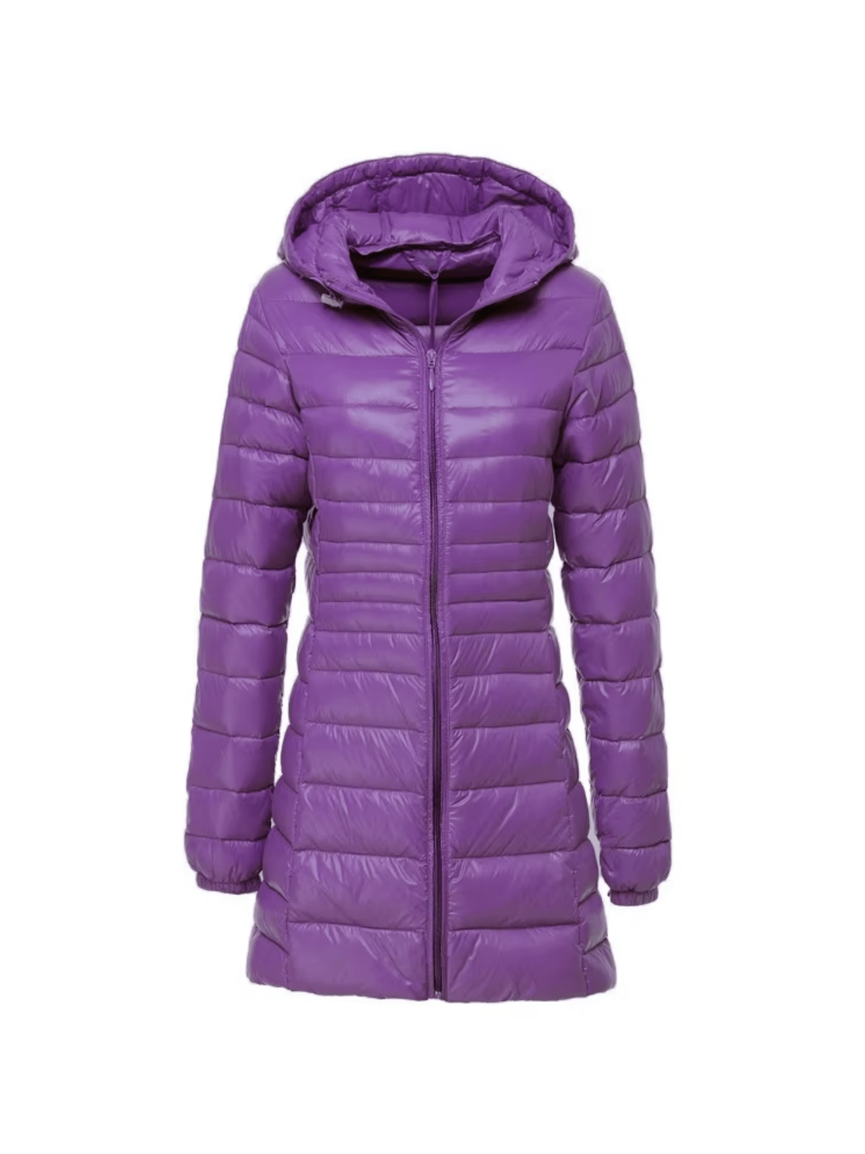 Women Coat | Quilted Hood Long Cut Cold Weather Fit - Evergreen Outfits- Coats