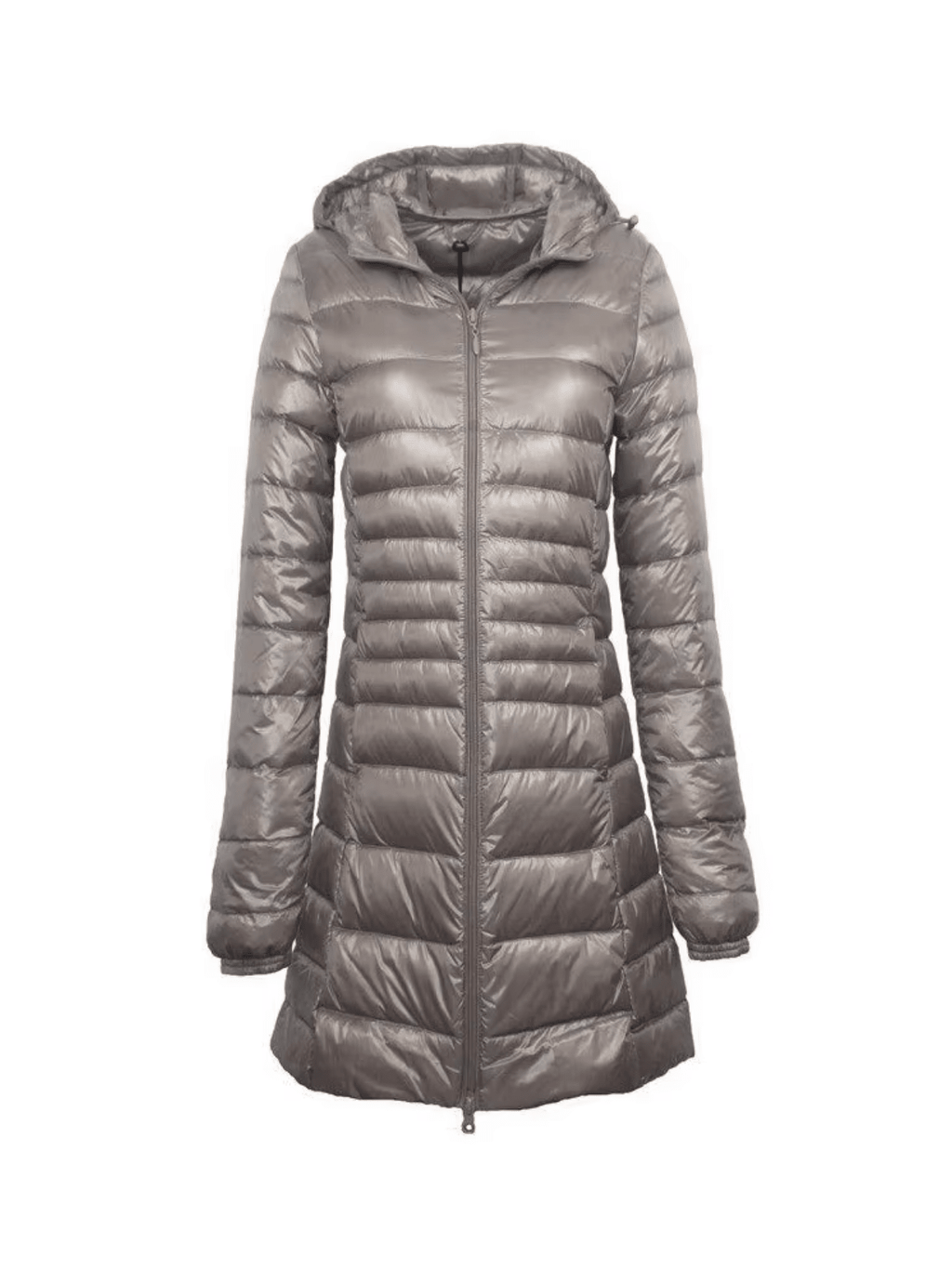 Women Coat | Quilted Hood Long Cut Cold Weather Fit - Evergreen Outfits- Coats