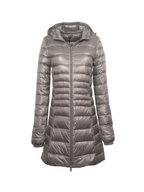 Women Coat | Quilted Hood Long Cut Cold Weather Fit - Evergreen Outfits- Coats