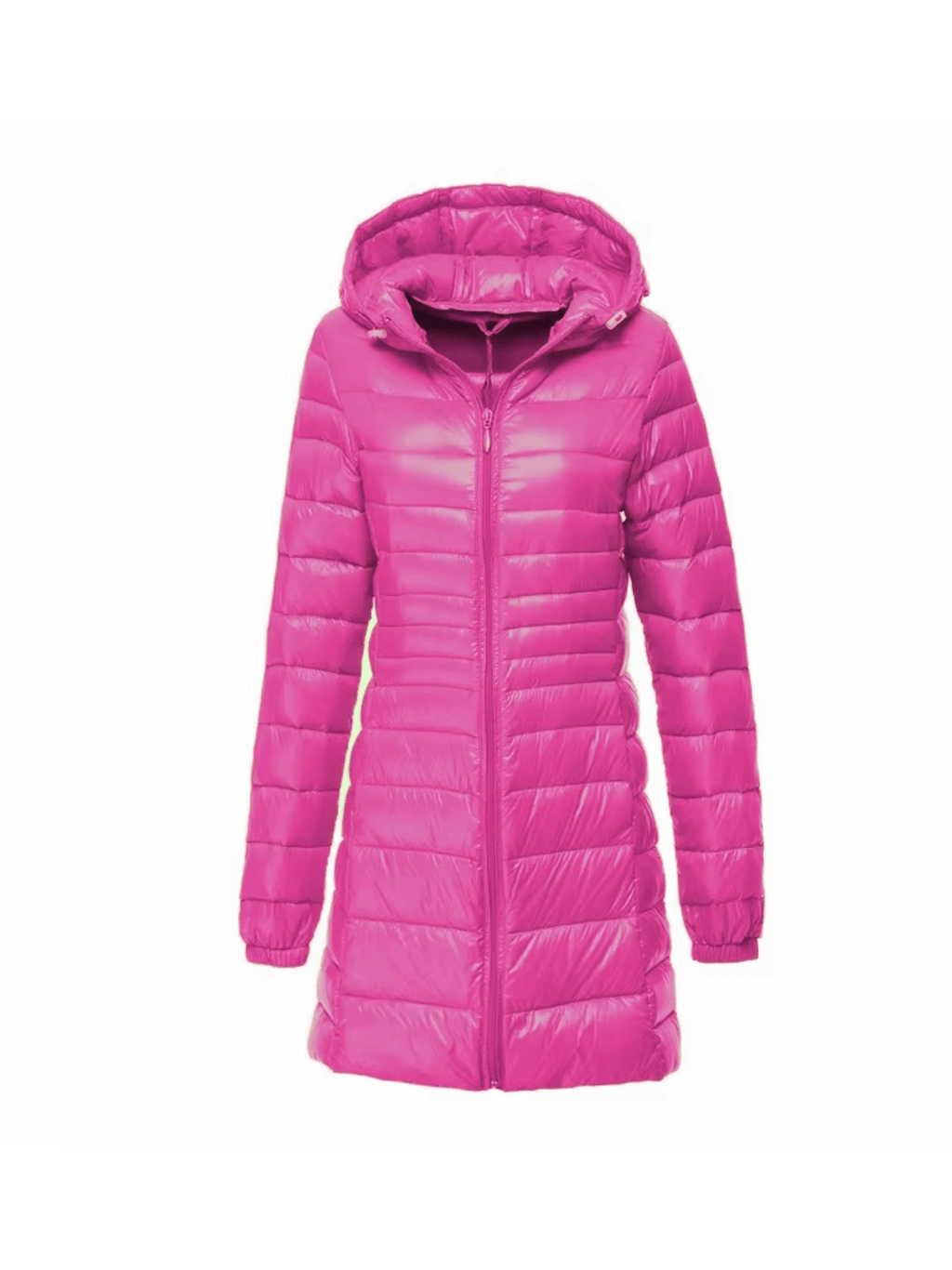 Women Coat | Quilted Hood Long Cut Cold Weather Fit - Evergreen Outfits- Coats