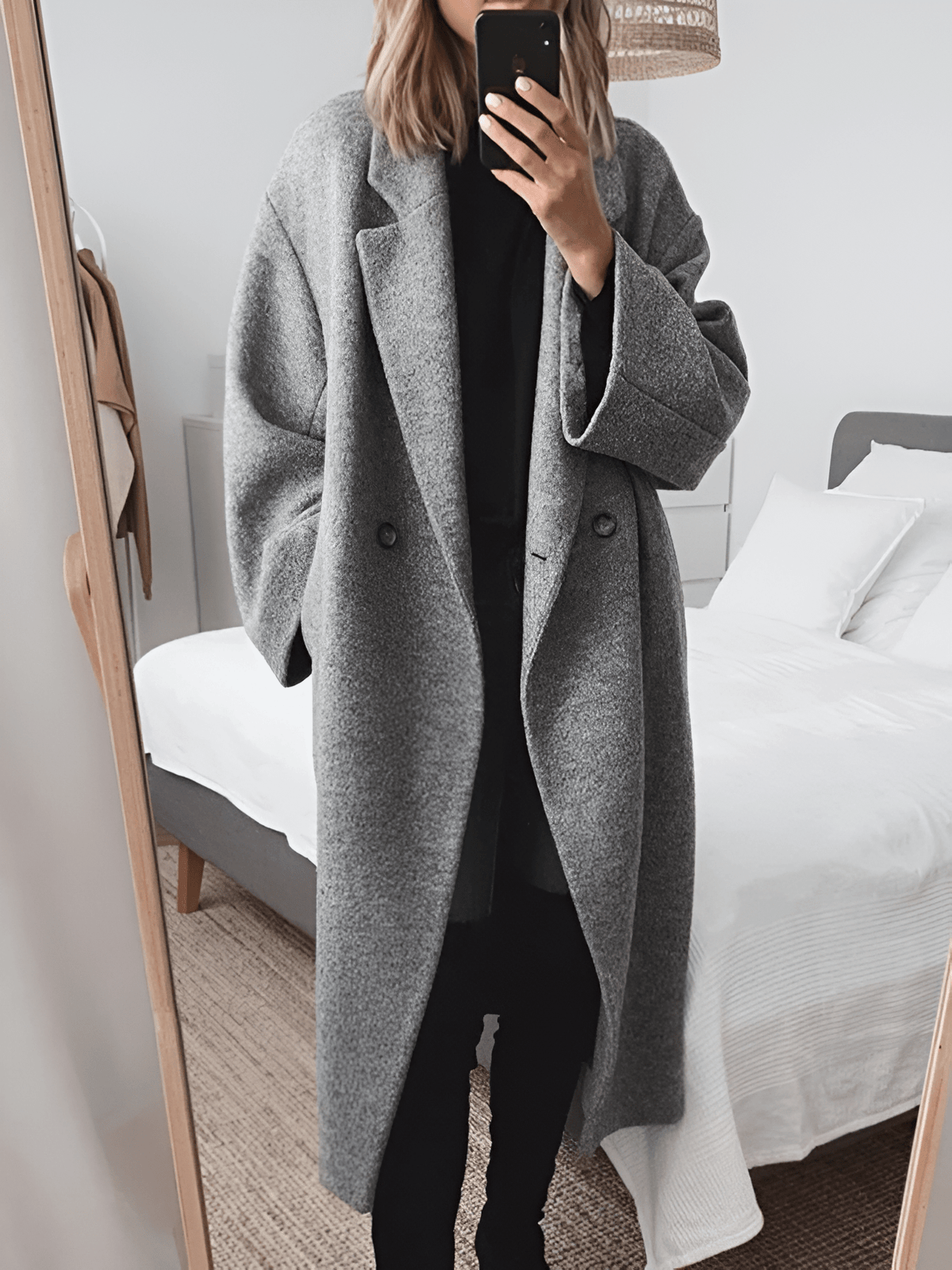 Women Coat | Relaxed Maxi-Length with Structured Tailoring - Evergreen Outfits- Coats