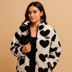 Women Coat | Reversible Relaxed Fit with Front Closure - Evergreen Outfits- Coats