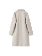 Women Coat | Straight-Cut Long Silhouette with Hidden Button Front - Evergreen Outfits- Coats
