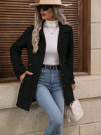 Women Coat | Tailored Fit with Double-Breasted Front Belt - Evergreen Outfits- Coats