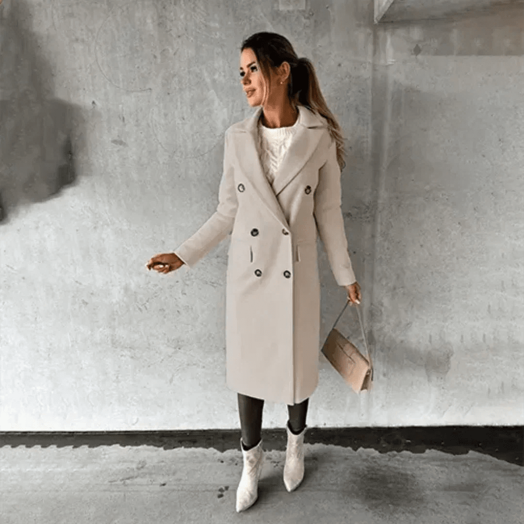 Women Coat | Tailored Fit with Long Sleeves for Winter - Evergreen Outfits- Coats