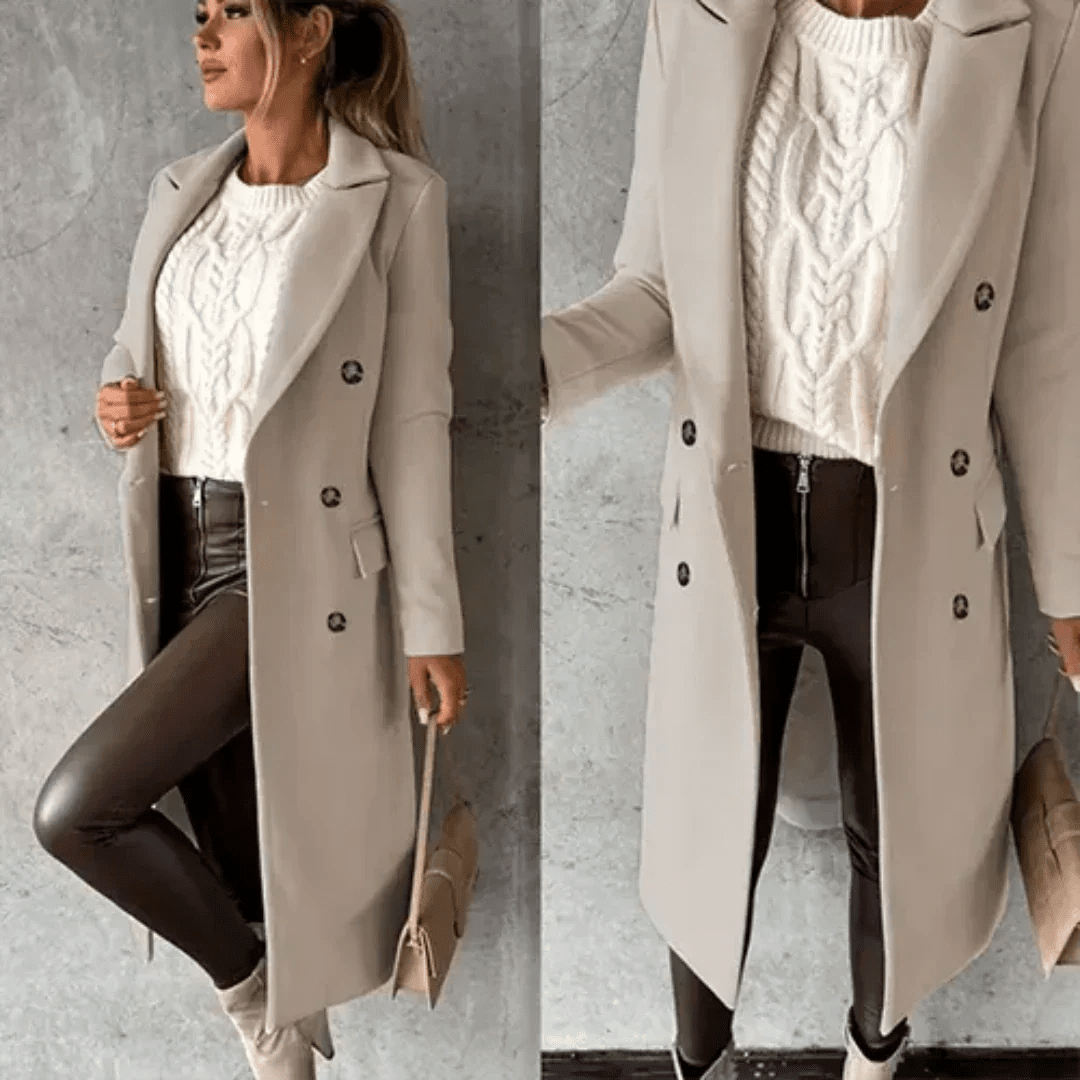 Women Coat | Tailored Fit with Long Sleeves for Winter - Evergreen Outfits- Coats