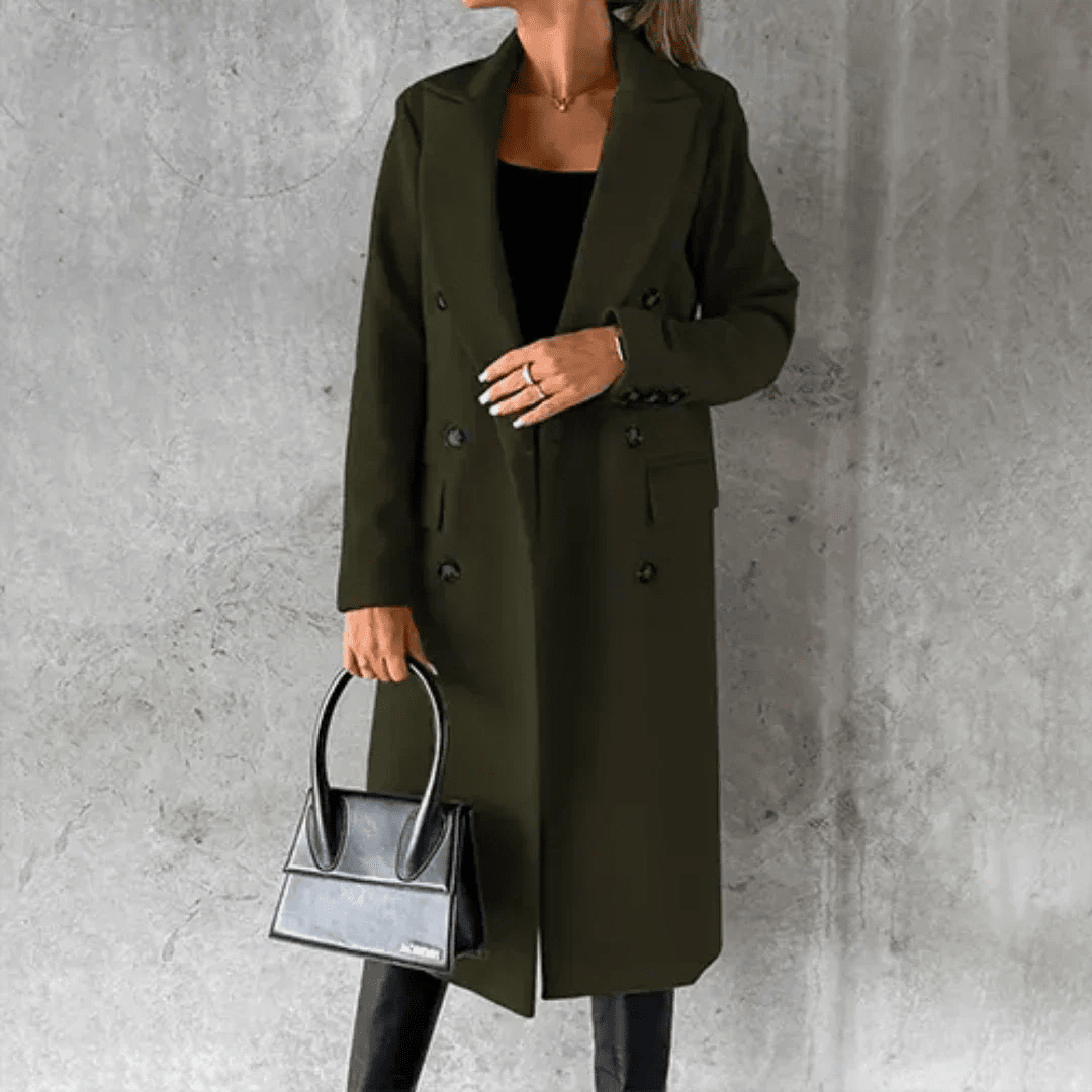 Women Coat | Tailored Fit with Long Sleeves for Winter - Evergreen Outfits- Coats
