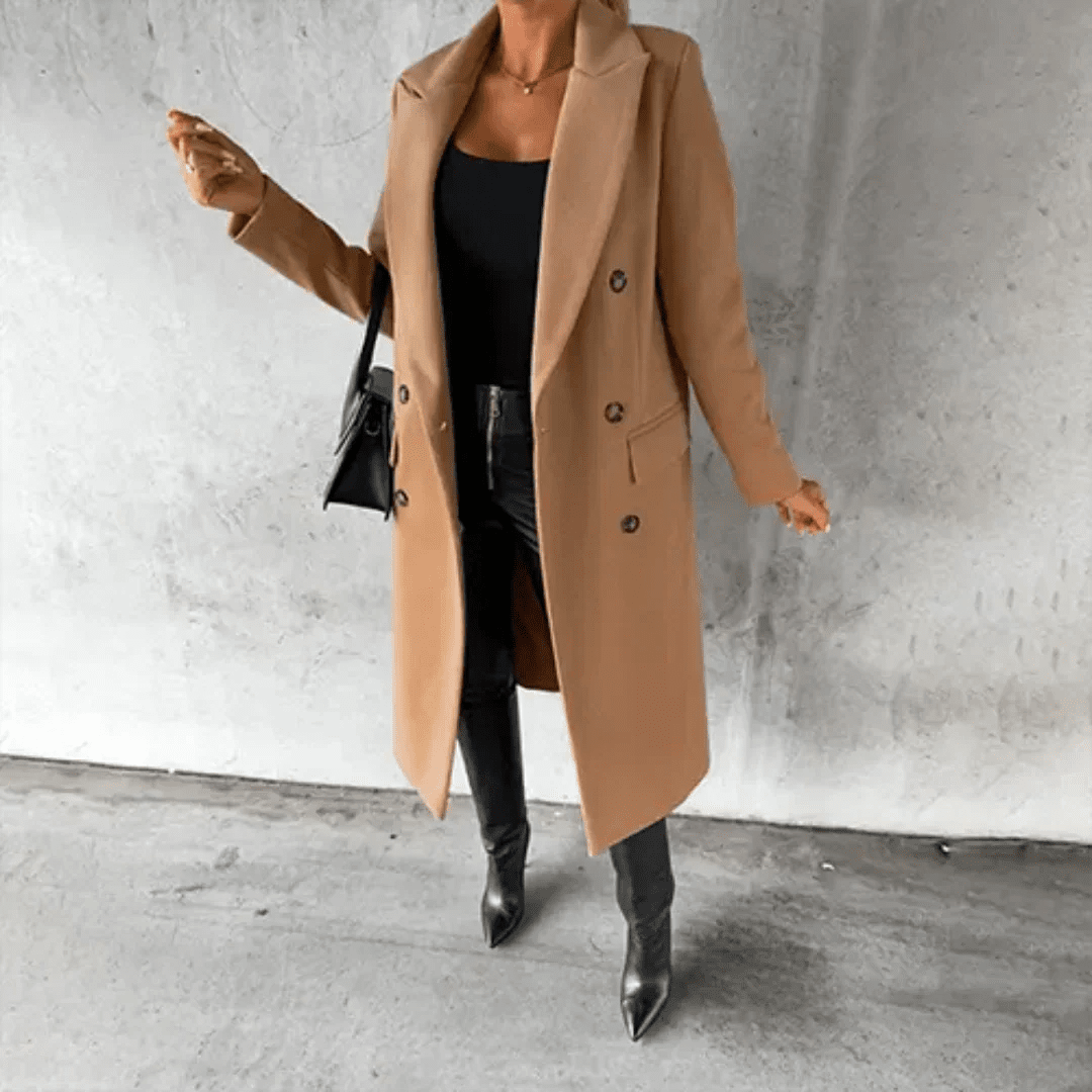 Women Coat | Tailored Fit with Long Sleeves for Winter - Evergreen Outfits- Coats
