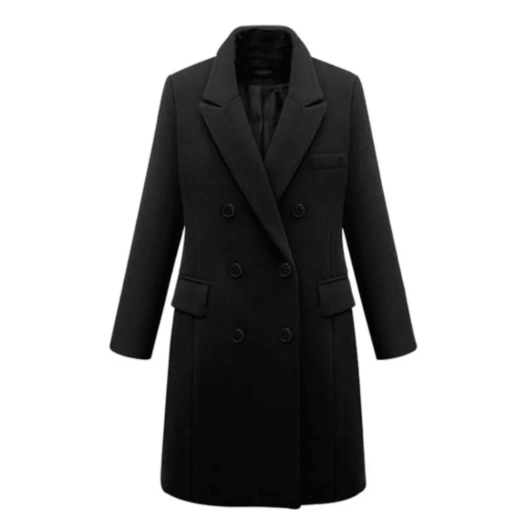 Women Coat | Tailored Longline Fit with Button Front Closure - Evergreen Outfits- Coats