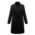 Women Coat | Tailored Longline Fit with Button Front Closure - Evergreen Outfits- Coats