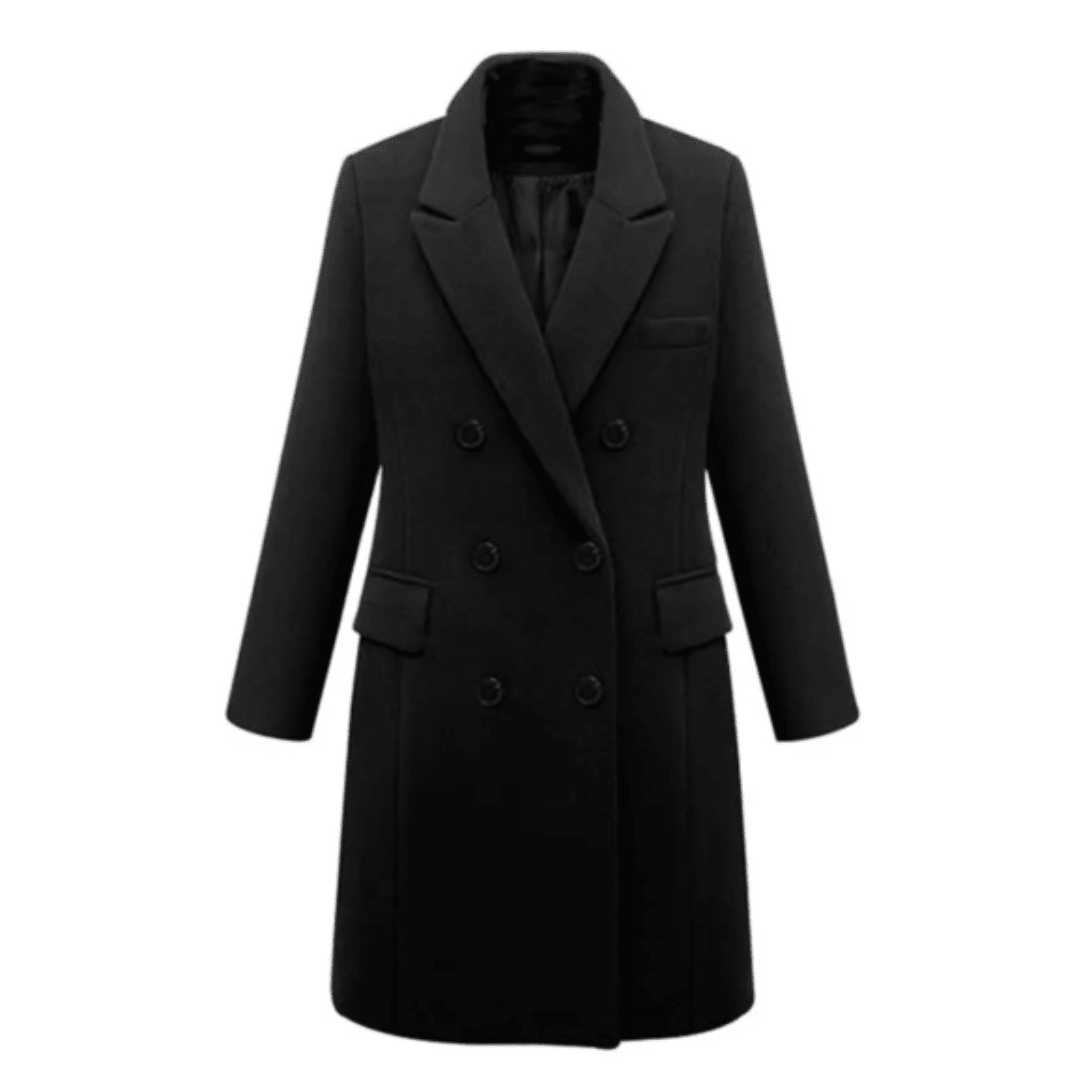 Women Coat | Tailored Longline Fit with Button Front Closure - Evergreen Outfits- Coats