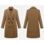 Women Coat | Tailored Longline Fit with Button Front Closure - Evergreen Outfits- Coats