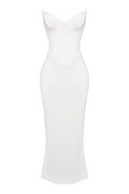 Women Corset Dress Strapless Structured Fitted Bodice - Evergreen Outfits - Women Maxi Dress