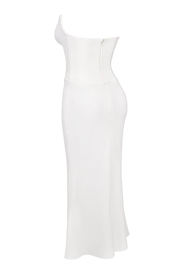 Women Corset Dress Strapless Structured Fitted Bodice - Evergreen Outfits - Women Maxi Dress