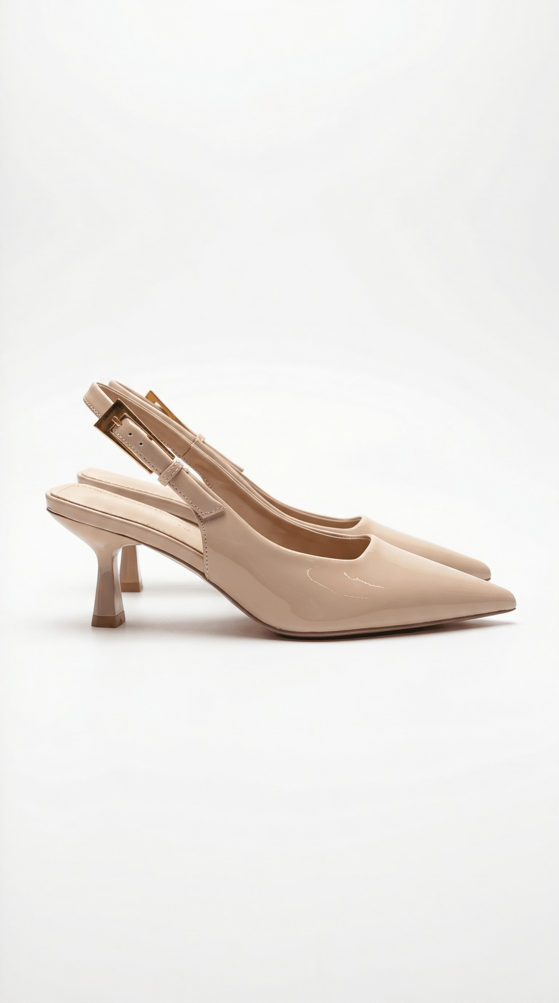 Women Court Heels Slingback Strap Pointed Toe Design - Evergreen Outfits - Women Heels