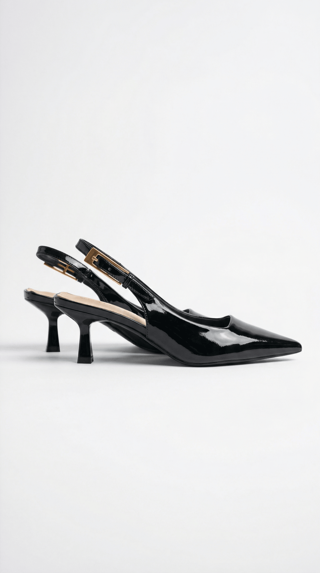 Women Court Heels Slingback Strap Pointed Toe Design - Evergreen Outfits - Women Heels
