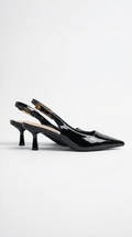 Women Court Heels Slingback Strap Pointed Toe Design - Evergreen Outfits - Women Heels