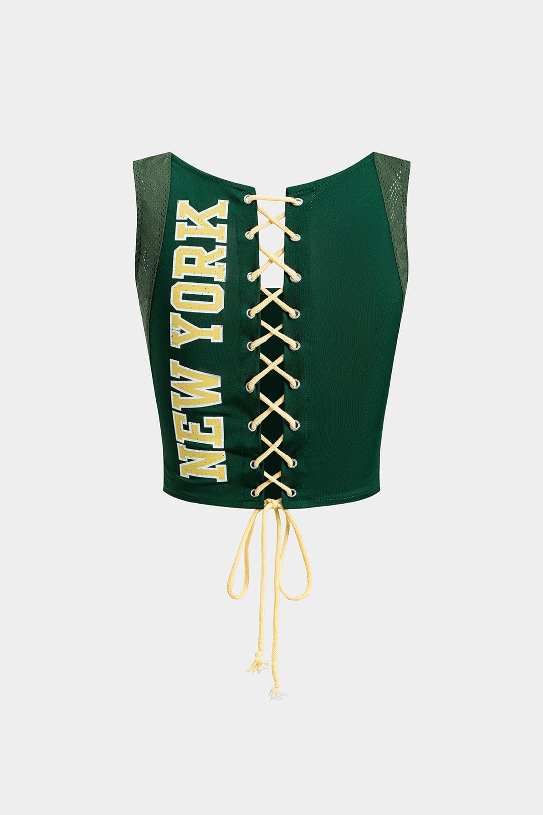 Women Crop Top Sleeveless Lace - Up Back Closure Detail - Evergreen Outfits - Women Top