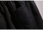 Women Denim Shorts High Waist Straight Leg Raw Hem - Evergreen Outfits - Women Shorts