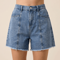 Women Denim Shorts Plus Size Straight Leg Relaxed Fit - Evergreen Outfits - Women Shorts