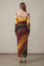 Women Dress | Bodycon Fit with Ruched Waist and Long Sleeves - Evergreen Outfits- Dresses