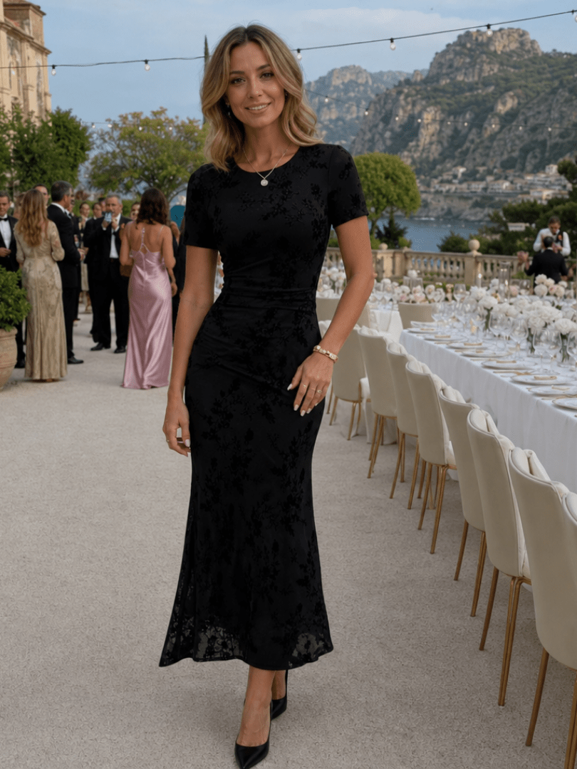Women Dress | Floral Maxi Cut with Ruched Waist Detail - Evergreen Outfits- Dresses