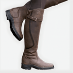 Women High Top Boots Buckle Closure Closed Toe Design - Evergreen Outfits - Women Boots