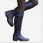 Women High Top Boots Buckle Closure Closed Toe Design - Evergreen Outfits - Women Boots